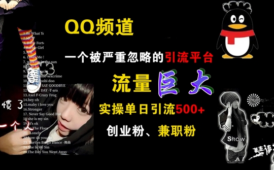 QQ频道，一个被严重忽略的引流平台，流量巨大 实操单日引流500+创业粉兼职粉【揭秘】-随风资源网