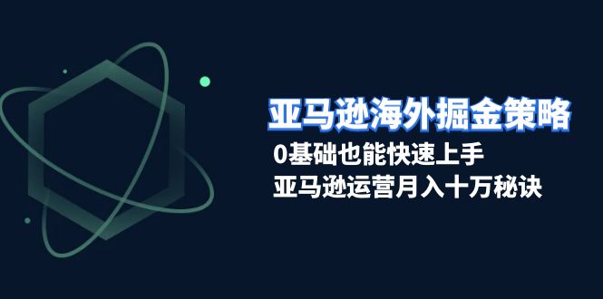 亚马逊海外掘金策略，0基础也能快速上手，亚马逊运营月入十万秘诀-随风资源网