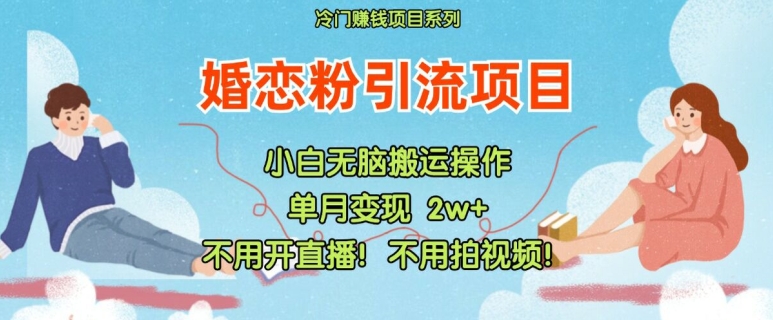 小红书婚恋粉引流，不用开直播，不用拍视频，不用做交付【揭秘】-随风资源网