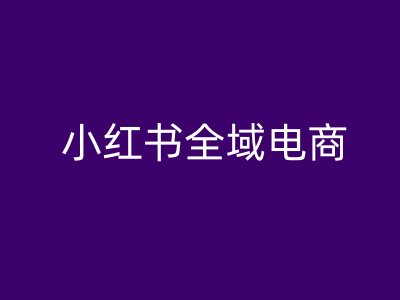小红书全域电商，小红书电商教程-随风资源网