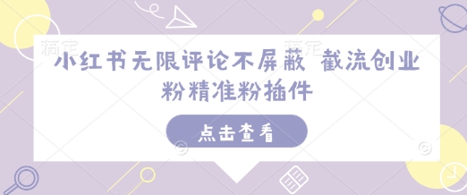 小红书无限评论不屏蔽 截流创业粉精准粉插件-随风资源网