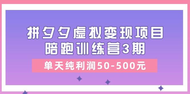 某收费培训《拼夕夕虚拟变现项目陪跑训练营3期》单天纯利润50-500元-随风资源网
