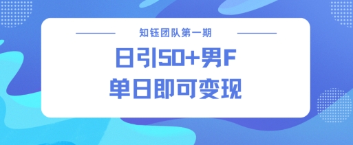 男粉引流新方法不违规，当日即可变现-随风资源网