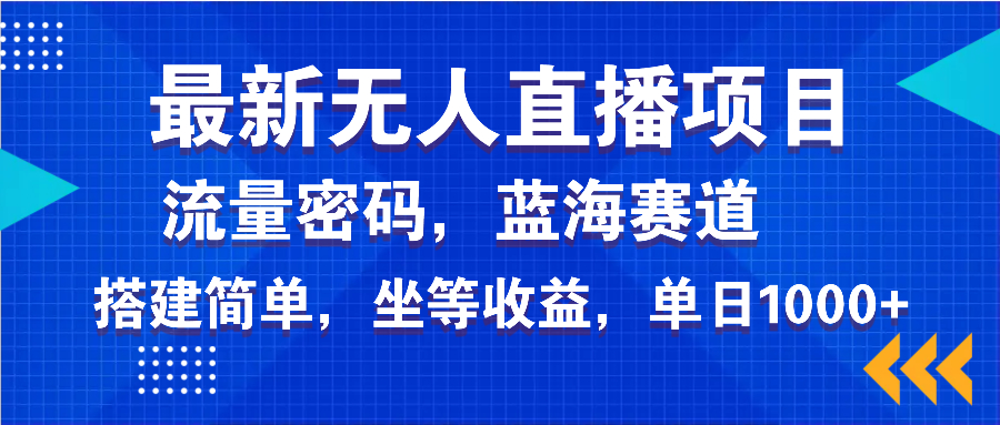 最新无人直播项目—美女电影游戏，轻松日入3000+，蓝海赛道流量密码，…-随风资源网