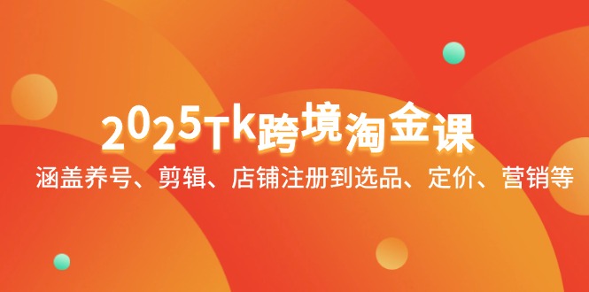 2025Tk跨境淘金课：涵盖养号、剪辑、店铺注册到选品、定价、营销等-随风资源网