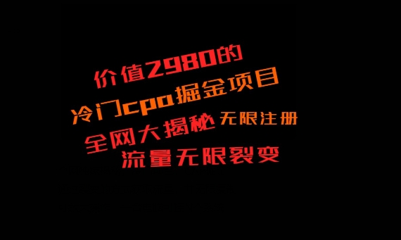 价值2980的CPA掘金项目大揭秘，号称当天收益200+，不见收益包赔双倍-随风资源网