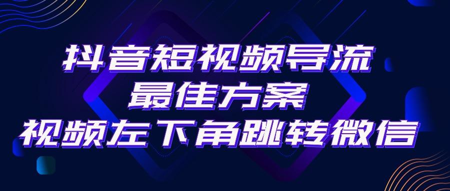 抖音短视频引流导流最佳方案，视频左下角跳转微信，外面500一单，利润200+-随风资源网