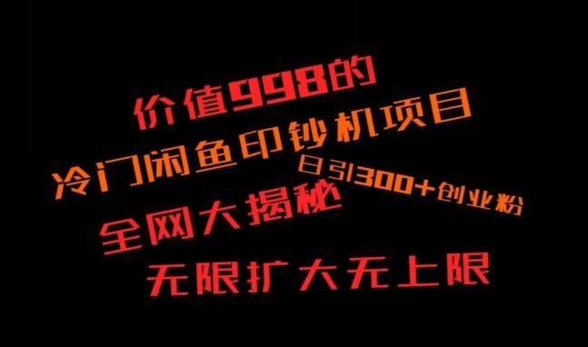 闲鱼流量印钞机项目大揭秘，日引300+创业粉，保姆级实操教程-随风资源网