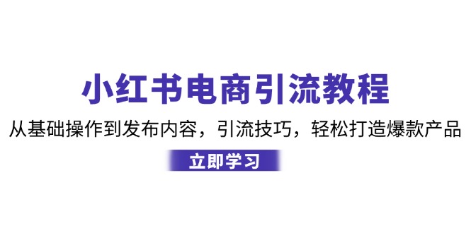 小红书电商引流教程：从基础操作到发布内容，引流技巧，轻松打造爆款产品-随风资源网