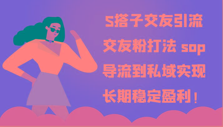 S搭子交友引流，交友粉打法 sop，导流到私域实现长期稳定盈利！-随风资源网