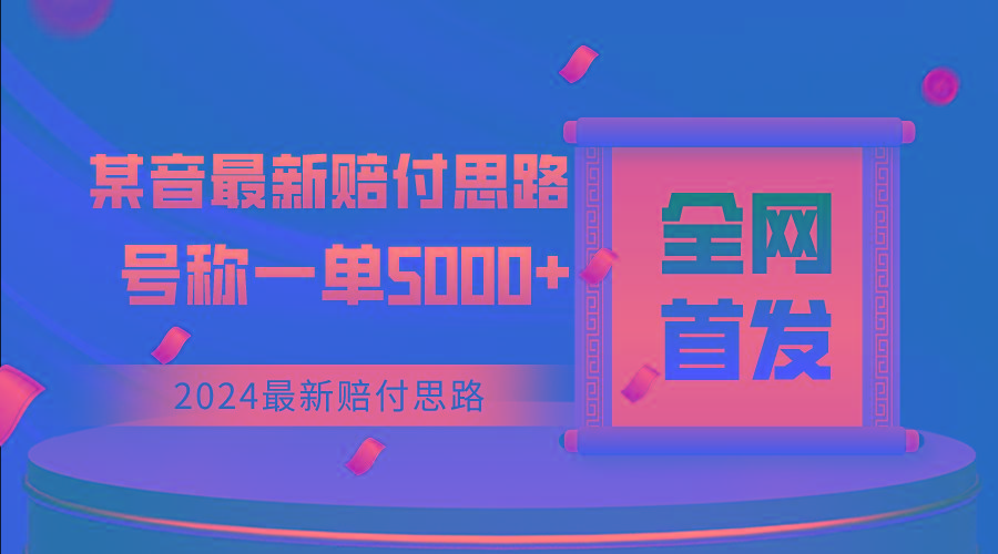 全网首发，2024最新某音赔付思路，号称一单收益5000+-随风资源网