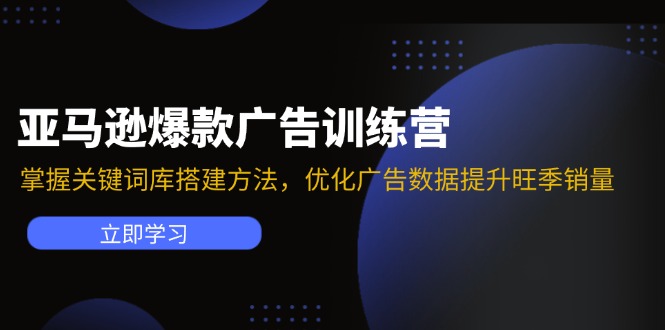 亚马逊爆款广告训练营：掌握关键词库搭建方法，优化广告数据提升旺季销量-随风资源网
