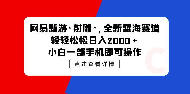 (9936期)网易新游 射雕 全新蓝海赛道，轻松日入2000＋小白一部手机即可操作-随风资源网