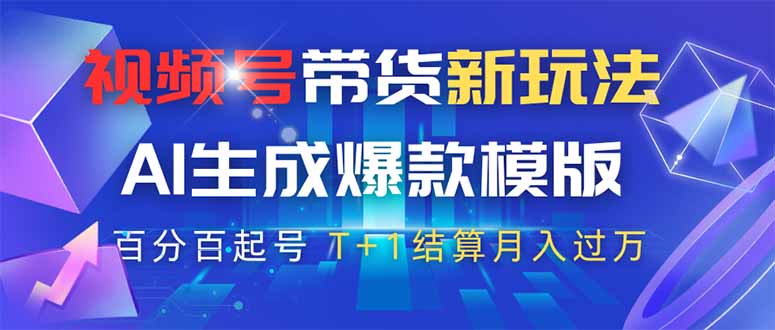 视频号带货新玩法，AI生成，百分百原创爆款模版 百分百起号，高佣商品T…-随风资源网