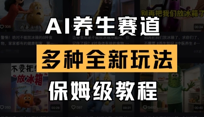 AI养生赛道，多种全新玩法，保姆级教程拆解-随风资源网