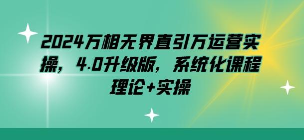 2024万相无界直引万运营实操，4.0升级版，系统化课程 理论+实操-随风资源网