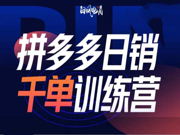 拼多多日销千单训练营第32期，2025开年变化和最新玩法-随风资源网
