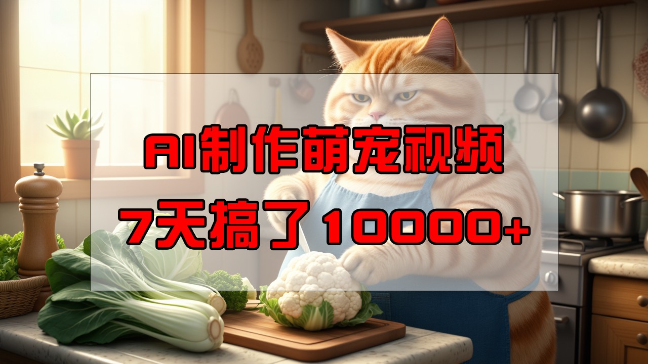 靠AI制作萌宠视频，7天搞了1万+，操作简单门槛低，有手机就行-随风资源网