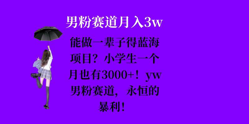 能做一辈子的蓝海项目？小学生一个月也有3000+，yw男粉赛道，永恒的暴利-随风资源网