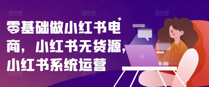 零基础做小红书电商，小红书无货源，小红书系统运营-随风资源网