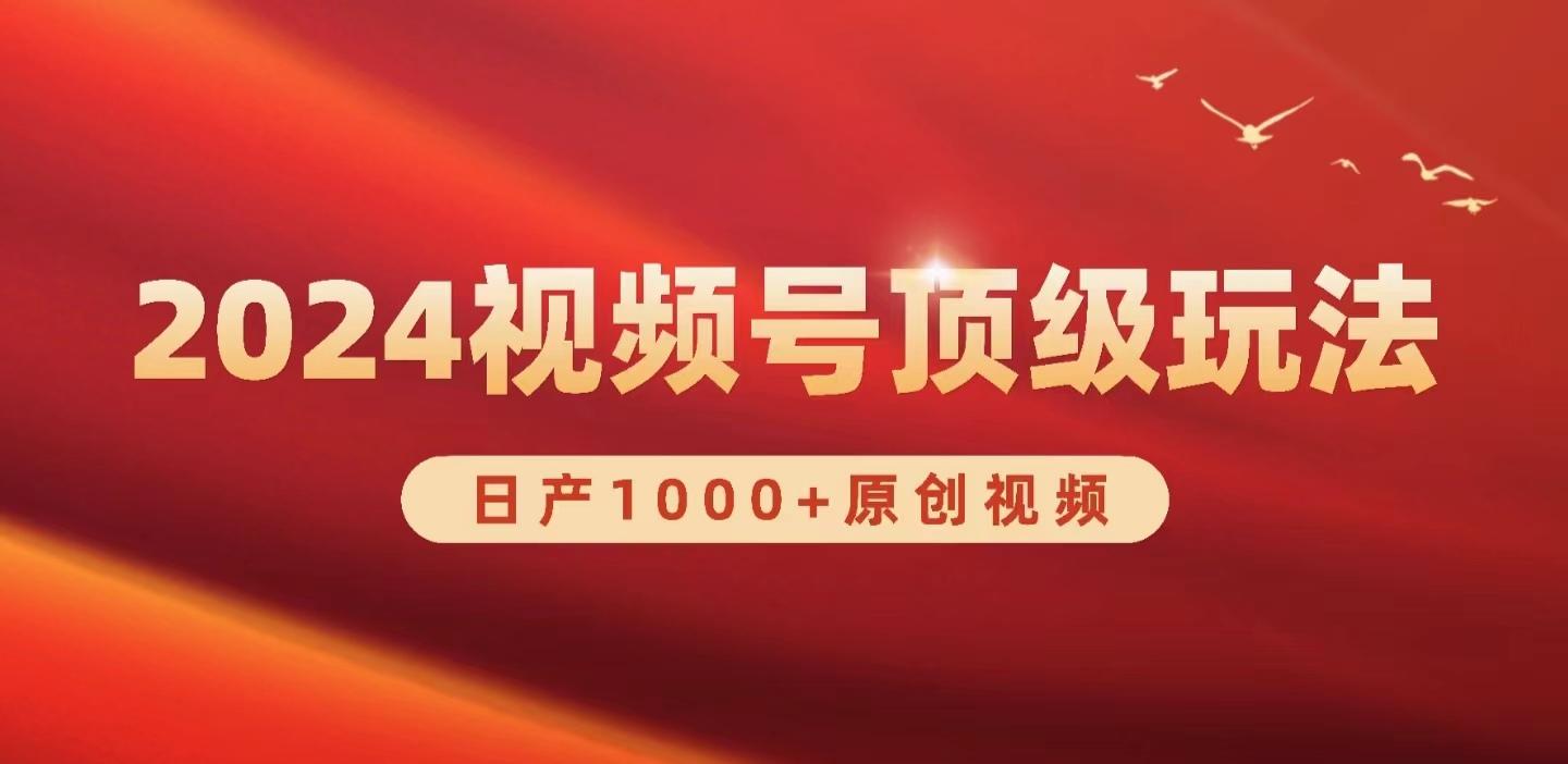 (9905期)2024视频号新赛道，日产1000+原创视频，轻松实现日入3000+-随风资源网