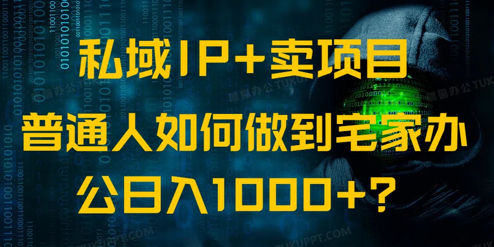私域IP+卖项目，普通人如何做到宅家办公实现日入1000+-随风资源网