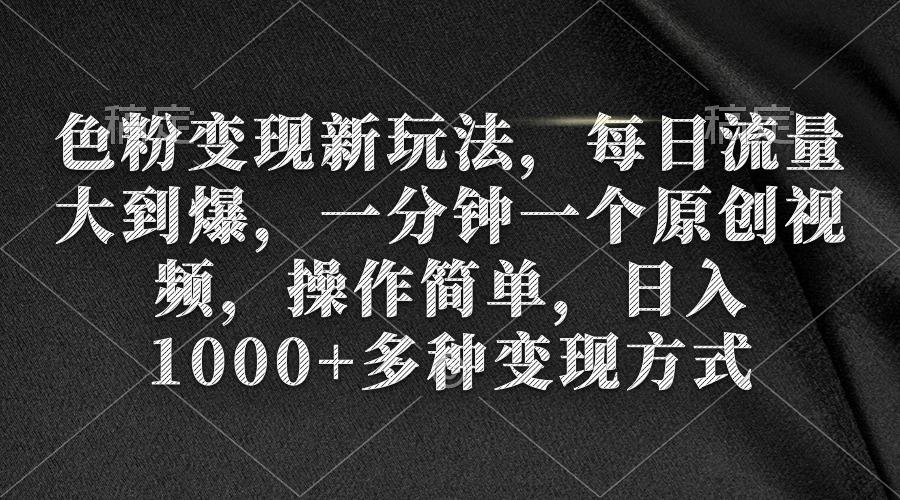 (9282期)色粉变现新玩法，每日流量大到爆，一分钟一个原创视频，操作简单，日入1…-随风资源网