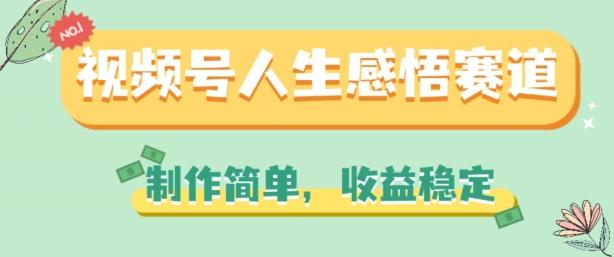 视频号人生感悟赛道，制作简单，收益稳定【揭秘】-随风资源网
