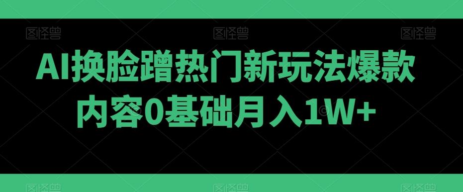 AI换脸蹭热门新玩法爆款内容0基础月入1W+-随风资源网