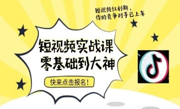 短视频零基础落地实操训练营，短视频实战课零基础到大神-随风资源网