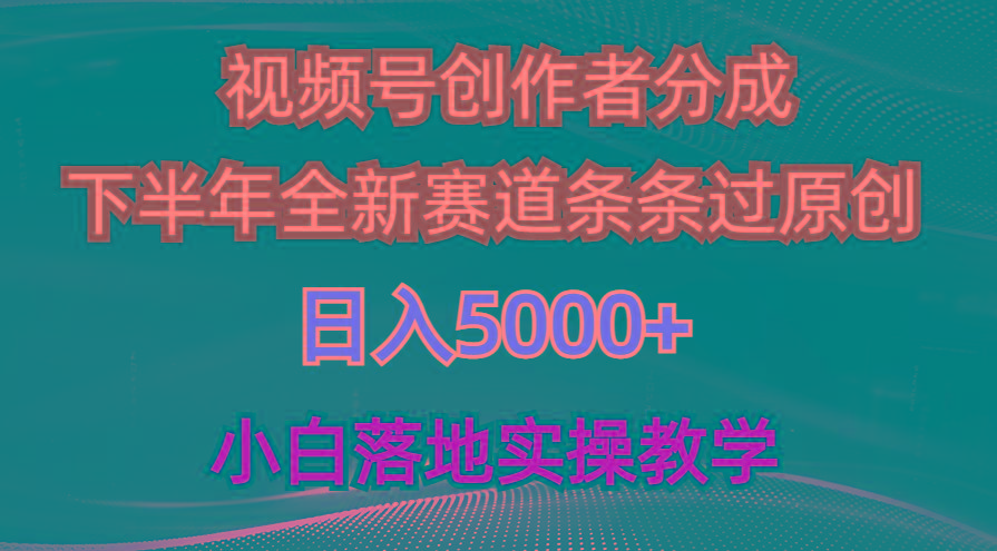 视频号创作者分成最新玩法，日入5000+  下半年全新赛道条条过原创，小…-随风资源网
