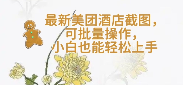 【轻云】最新美团酒店截图，可批量操作，小白也能轻松上手-随风资源网