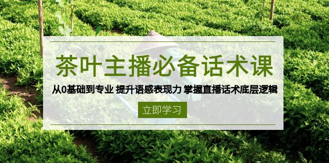 茶叶 主播必备话术课 从0基础到专业 提升语感表现力 掌握直播话术底层逻辑-随风资源网