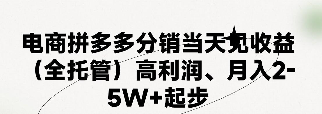 最新拼多多模式日入4K+两天销量过百单，无学费、 老运营代操作、小白福利，了解不吃亏-随风资源网
