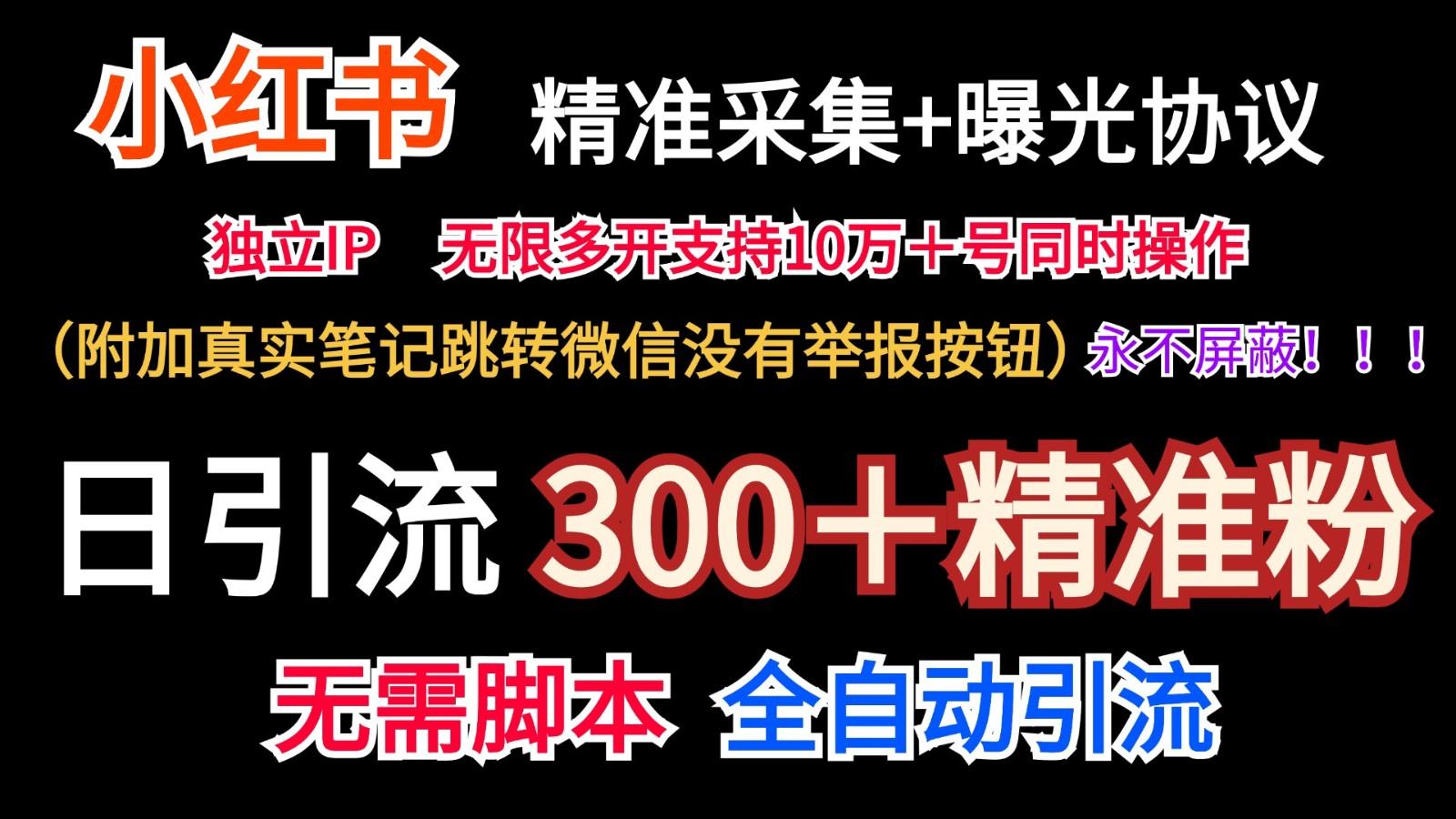 小红薯精准采集＋无限曝光＋真实笔记跳转微信，永不屏蔽(日引300＋精准粉)-随风资源网