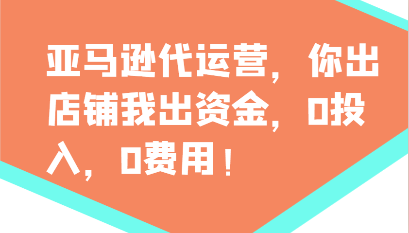亚马逊代运营，你出店铺我出资金，0投入，0费用，无责任每天300分红，赢亏我承担-随风资源网