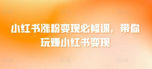 小红书涨粉变现必修课，带你玩赚小红书变现-随风资源网