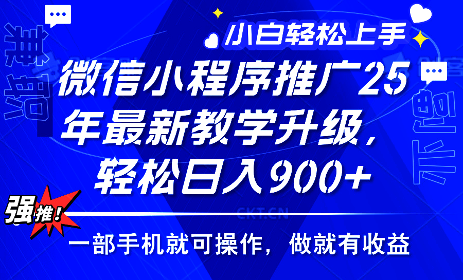 2025年微信小程序推广，最新教学升级，轻松日入900+，小白宝妈轻松上手…-随风资源网
