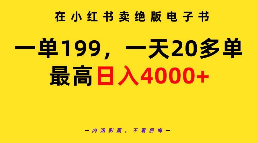 (9401期)在小红书卖绝版电子书，一单199 一天最多搞20多单，最高日入4000+教程+资料-随风资源网