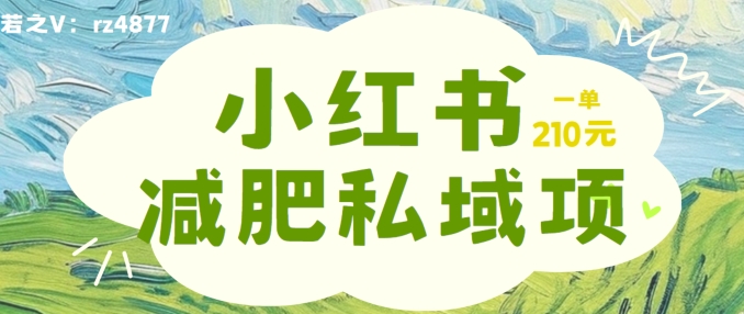 小红书减肥粉，私域变现项目，一单就达210元，小白也能轻松上手【揭秘】-随风资源网