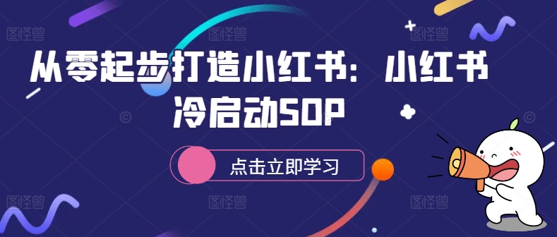 从零起步打造小红书：小红书冷启动SOP-随风资源网