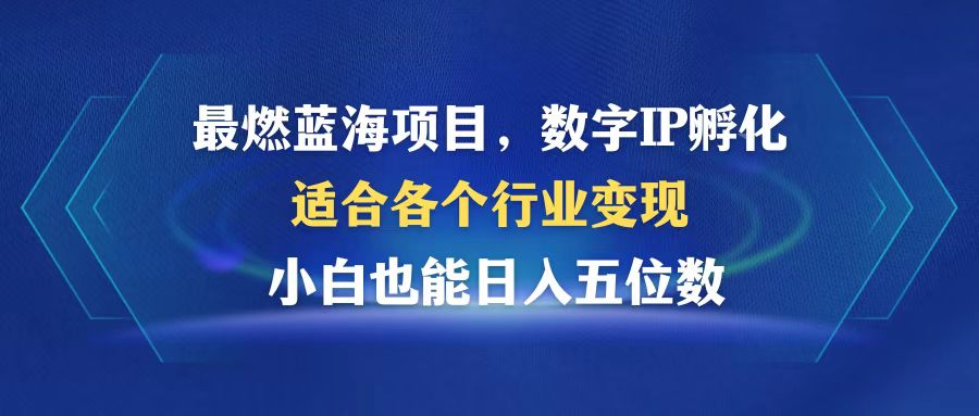 最燃蓝海项目  数字IP孵化  适合各个行业变现  小白也能日入5位数-随风资源网