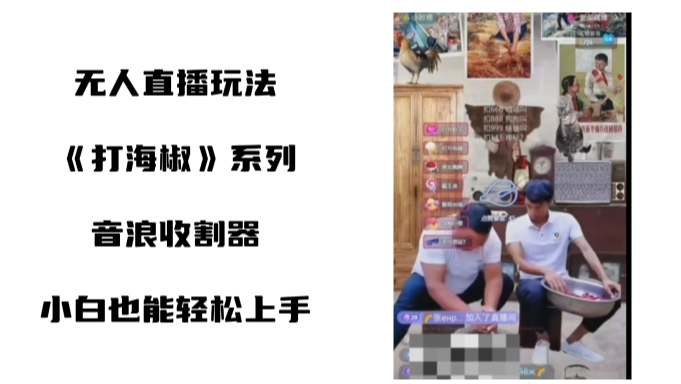 打海椒无人直播整蛊项目，小白轻松上手撸音浪收割器-随风资源网