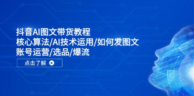 抖音AI图文带货教程：核心算法/AI技术运用/如何发图文/账号运营/选品/爆流-随风资源网