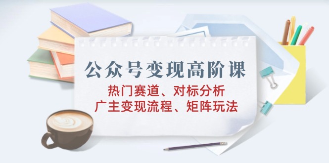 公众号变现高阶课：热门赛道、对标分析、广告主变现流程、矩阵玩法-随风资源网