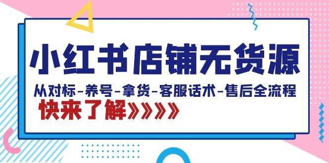 小红书店铺无货源：从对标-养号-拿货-客服话术-售后全流程(20节课)-随风资源网