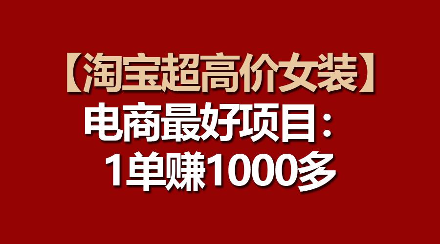 【淘宝超高价女装】电商最好项目：一单赚1000多-随风资源网