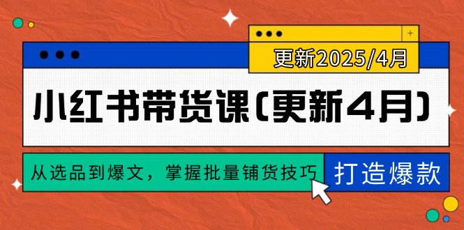小红书带货课(更新4月-随风资源网