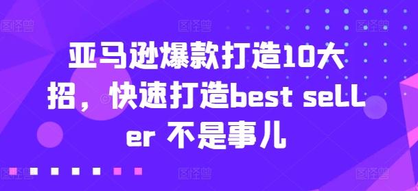 亚马逊爆款打造10大招，快速打造best seller 不是事儿-随风资源网