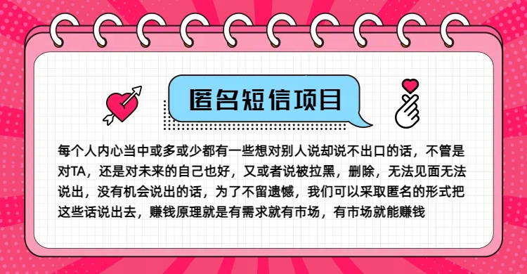 冷门小众赚钱项目，匿名短信，玩转信息差，月入五位数【揭秘】-随风资源网